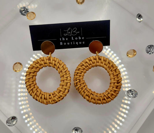 Rattan Hoops (clip-ons)